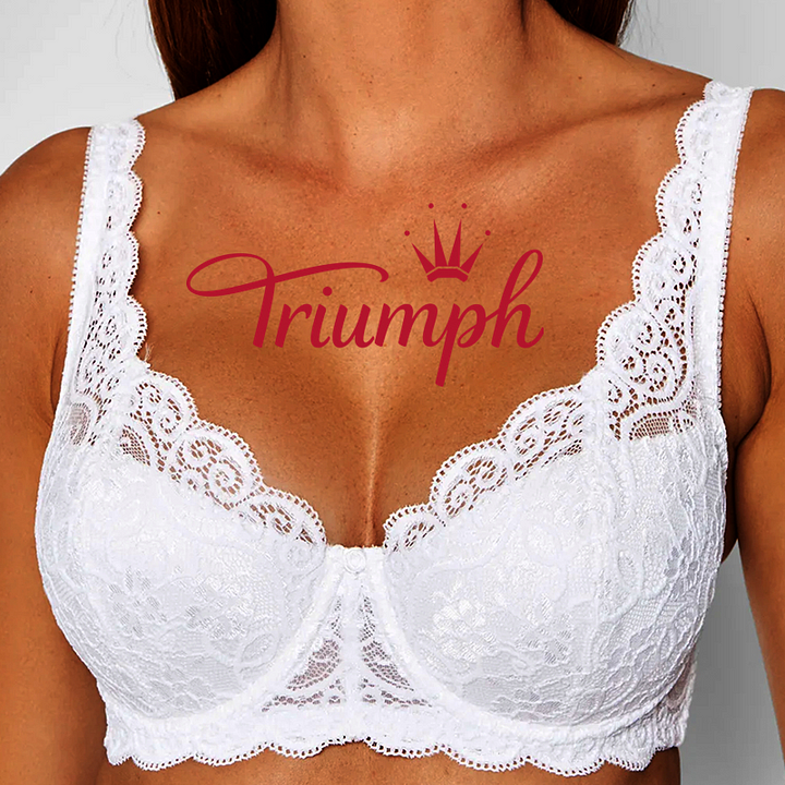 Triumph®👑💝Wygodny koronkowy biustonosz z kwiatowym haftem w dużych rozmiarach [75A-120F]