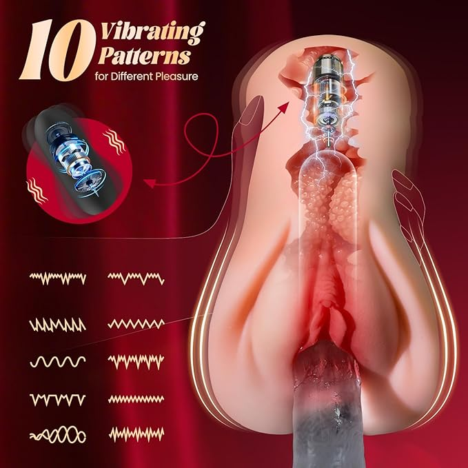Lust 3 az 1-ben vibráló zsebpunci – 10 szívó + 10 rezgési mód, valósághű vagina, szűk anális és orális simogató férfiaknak