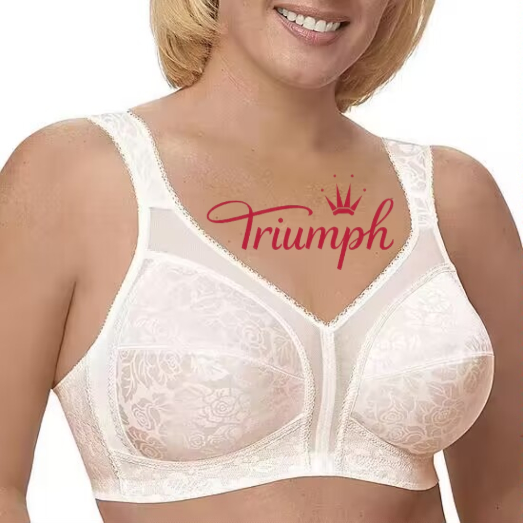 TRIUMPH – (3 szt.) 💥Wyściełane ramiączka, bezprzewodowy biustonosz zakrywający całą powierzchnię