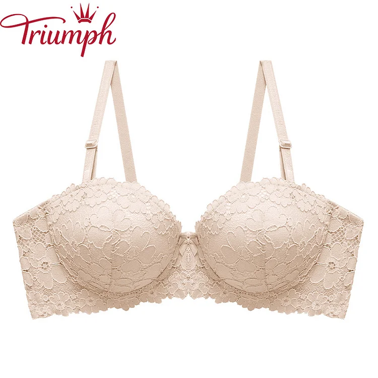 Triumph -Sutien ultrasubțire fără sârmă semi-ambalat din dantelă【M-7XL】