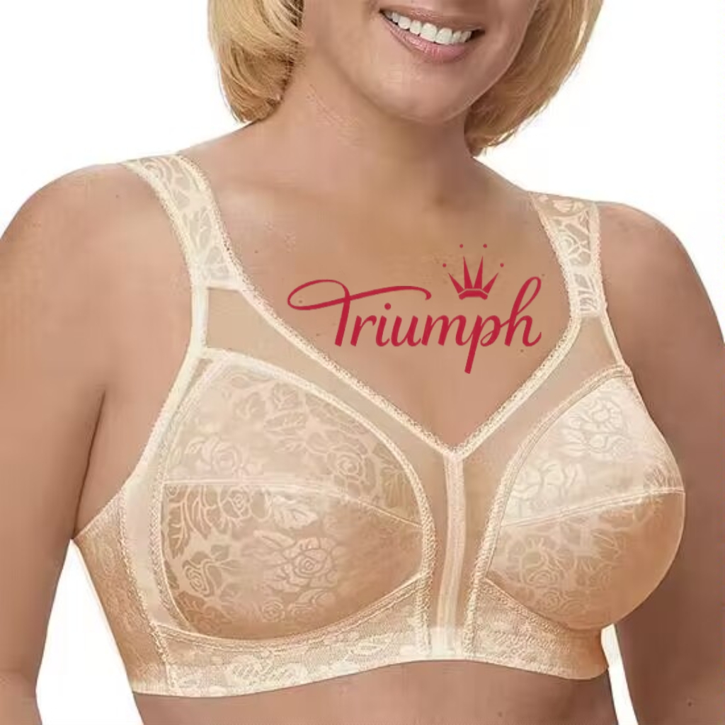 TRIUMPH – (3 szt.) 💥Wyściełane ramiączka, bezprzewodowy biustonosz zakrywający całą powierzchnię