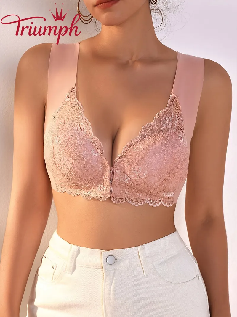 💖TRIUMPH 3-częściowy komplet - elegancki koronkowy biustonosz push-up