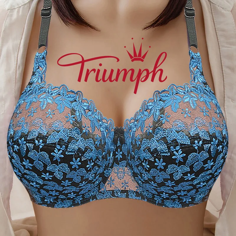 Triumph-Regulowany biustonosz z haftowaną koronką (M-7XL)