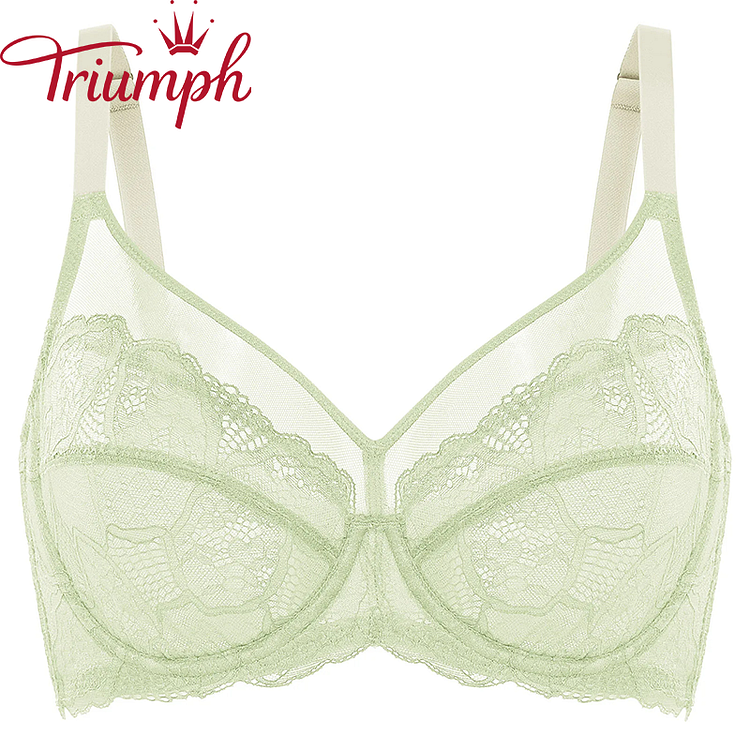 TRIUMPH - BEZPRZEWODOWY BIUSTONOSZ Z W PEŁNI KRYTYM KWIATOWYM KORONKIEM【M-6XL】