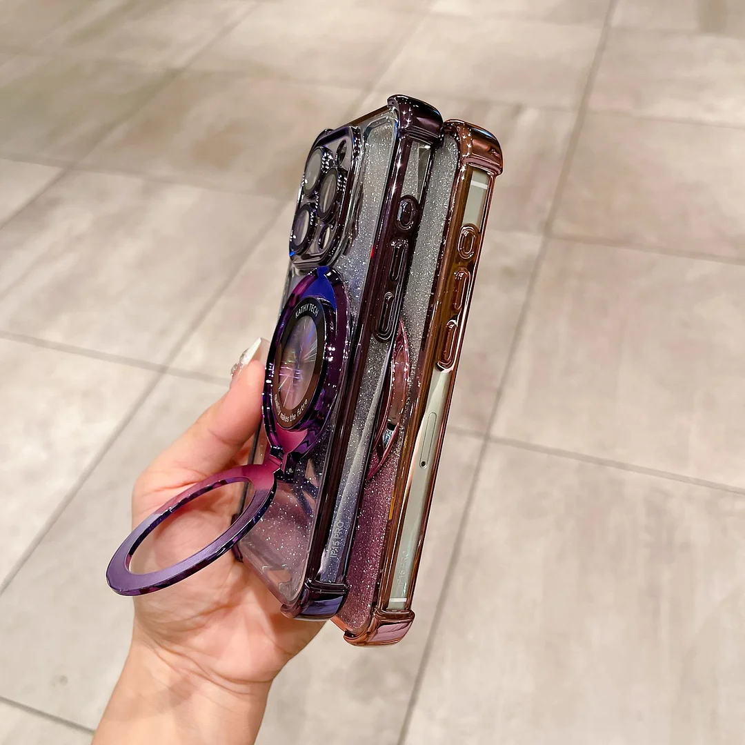 Pasuje do iPhone'a 15 PRO Apple Square, błyszczącego, galwanizowanego etui na telefon zapobiegającego upadkowi