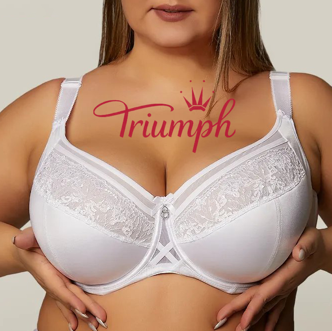 Triumph - (3 sztuki) Biustonosz koronkowy bez fiszbin w dużym rozmiarze