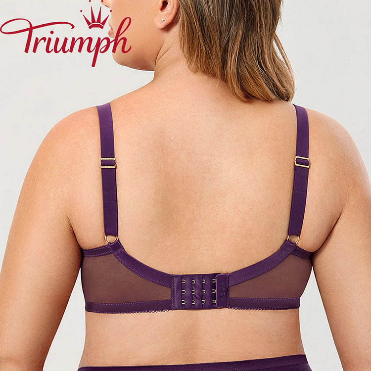 Triumph - (3 szt.) Nowy ultracienki, seksowny biustonosz z wydrążoną koronką