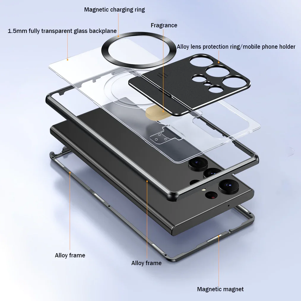 Samsung S21 / S22 / S23Ultra magnetyczny składany uchwyt próżniowy, etui na telefon do aromaterapii