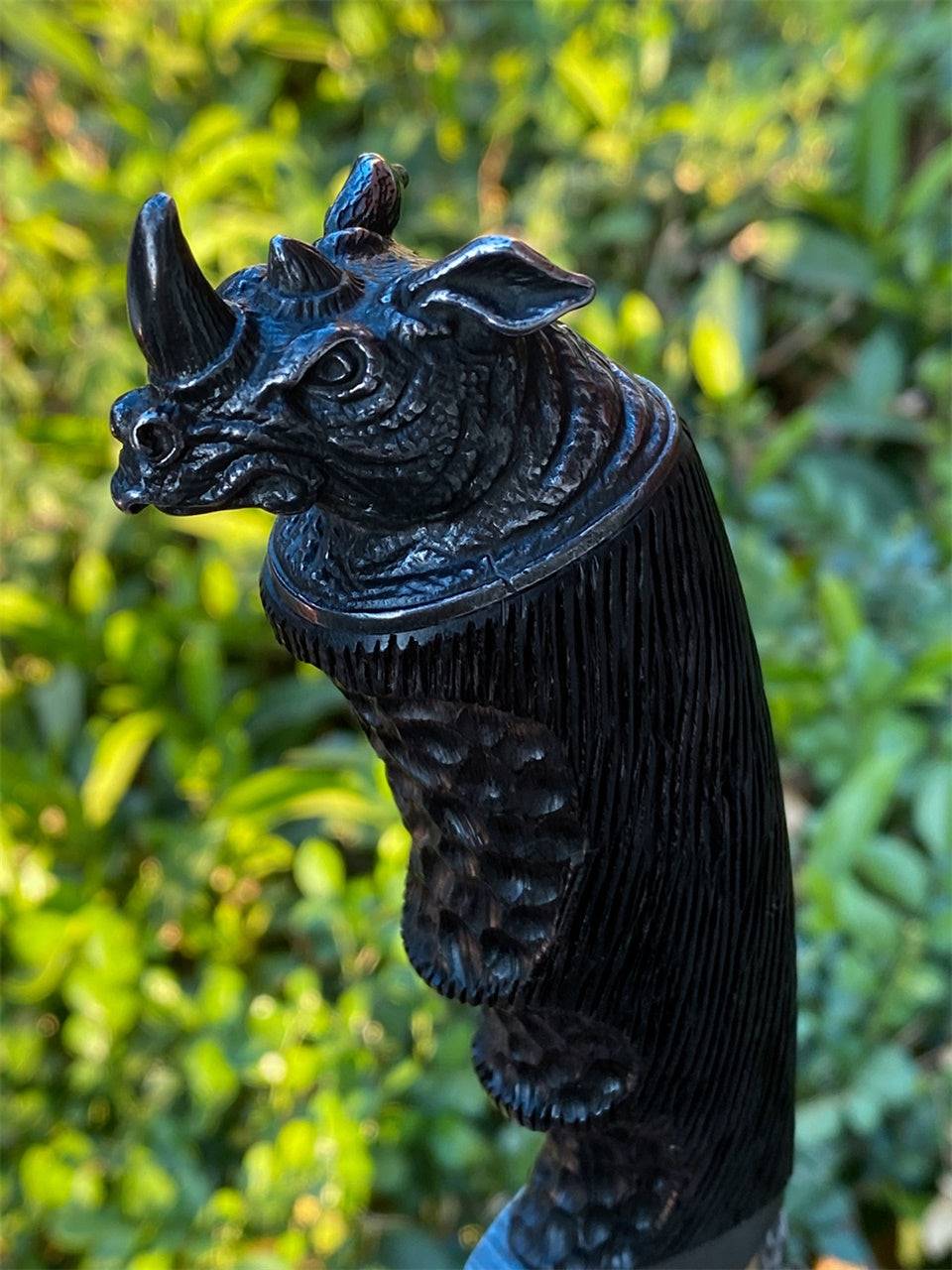 Nóż myśliwski Chimera VG10 Damascus z rękojeścią z egzotycznego drewna hebanowego
