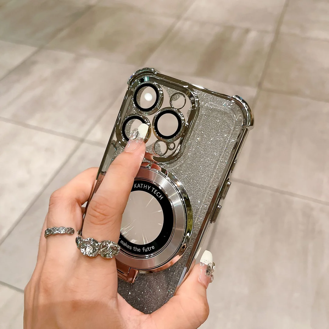 Pasuje do iPhone'a 15 PRO Apple Square, błyszczącego, galwanizowanego etui na telefon zapobiegającego upadkowi