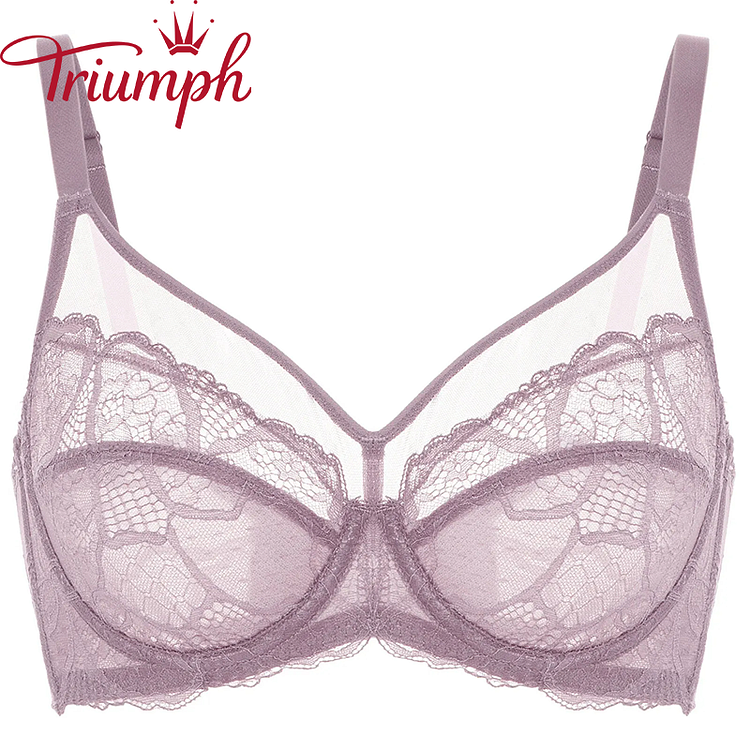 TRIUMPH - BEZPRZEWODOWY BIUSTONOSZ Z W PEŁNI KRYTYM KWIATOWYM KORONKIEM【M-6XL】
