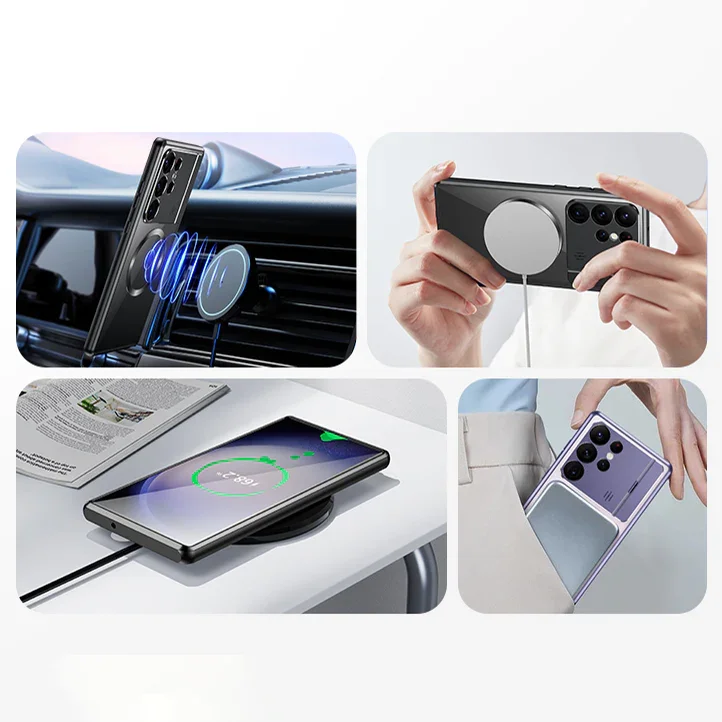 Samsung S21 / S22 / S23Ultra magnetyczny składany uchwyt próżniowy, etui na telefon do aromaterapii