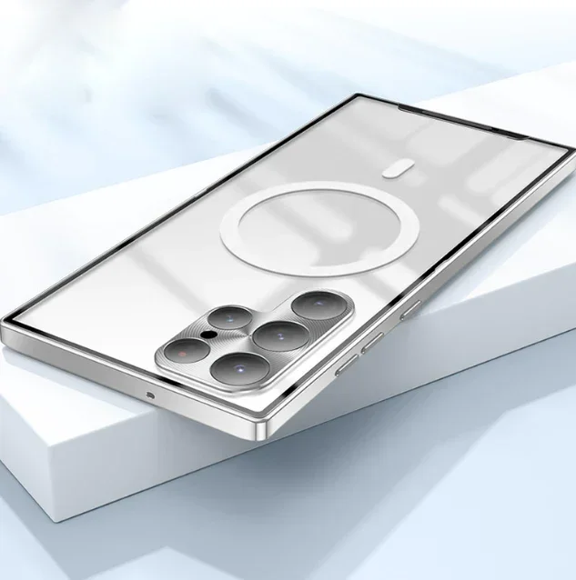 Nadaje się do telefonu komórkowego Samsung S23/S22 ultra-cienki metalowy magnetyczny futerał ssący