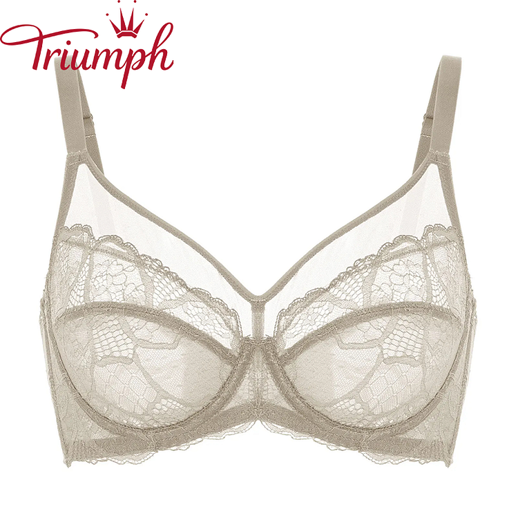TRIUMPH - BEZPRZEWODOWY BIUSTONOSZ Z W PEŁNI KRYTYM KWIATOWYM KORONKIEM【M-6XL】