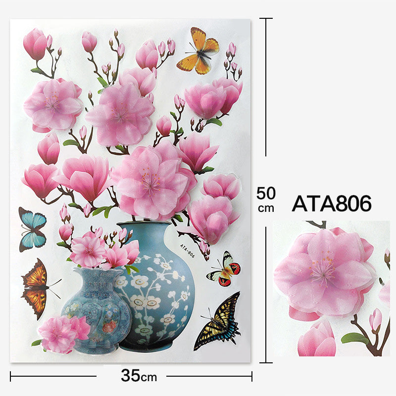 Naklejka ścienna z kwiatami 3D