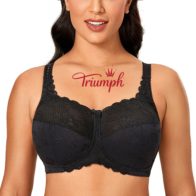 Triumph Beauty(3 sztuki)-Seksowny biustonosz z koronką w kwiaty (75A-120H)