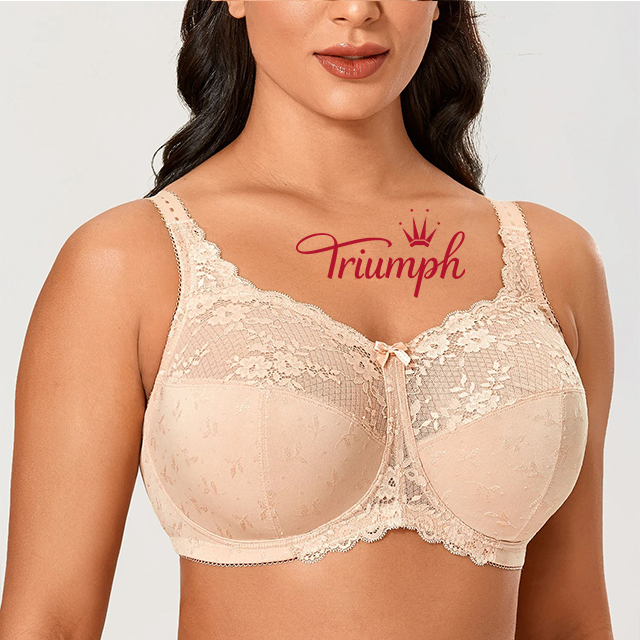 Triumph Beauty(3 sztuki)-Seksowny biustonosz z koronką w kwiaty (75A-120H)