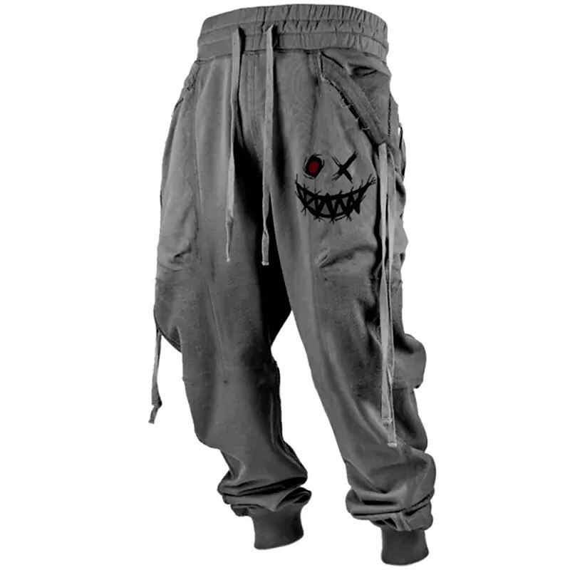 Men's drawstring elastic casual trousers
