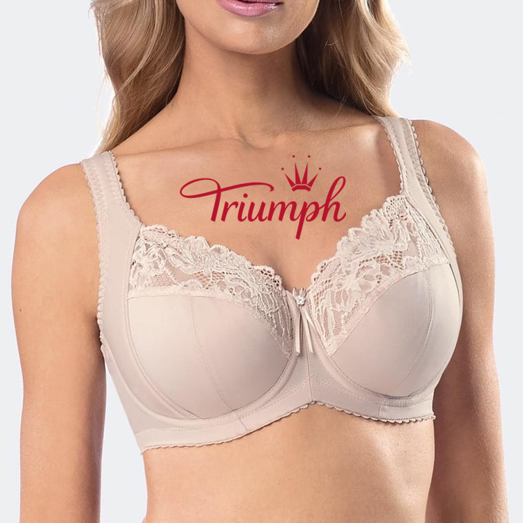 Triumph®-3 sztuki💖Wygodny biustonosz w dużym rozmiarze z haftowaną koronką