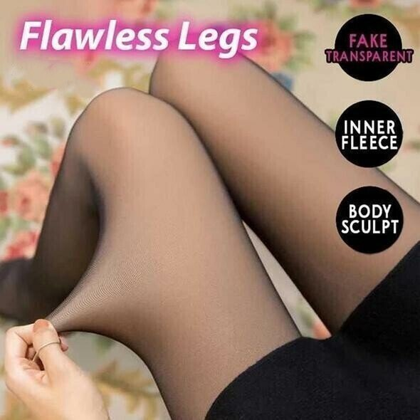 Flawless Legs Fake Ημιδιάφανη Ζεστή Λούτρινη Επένδυση Ελαστική Καλσόν