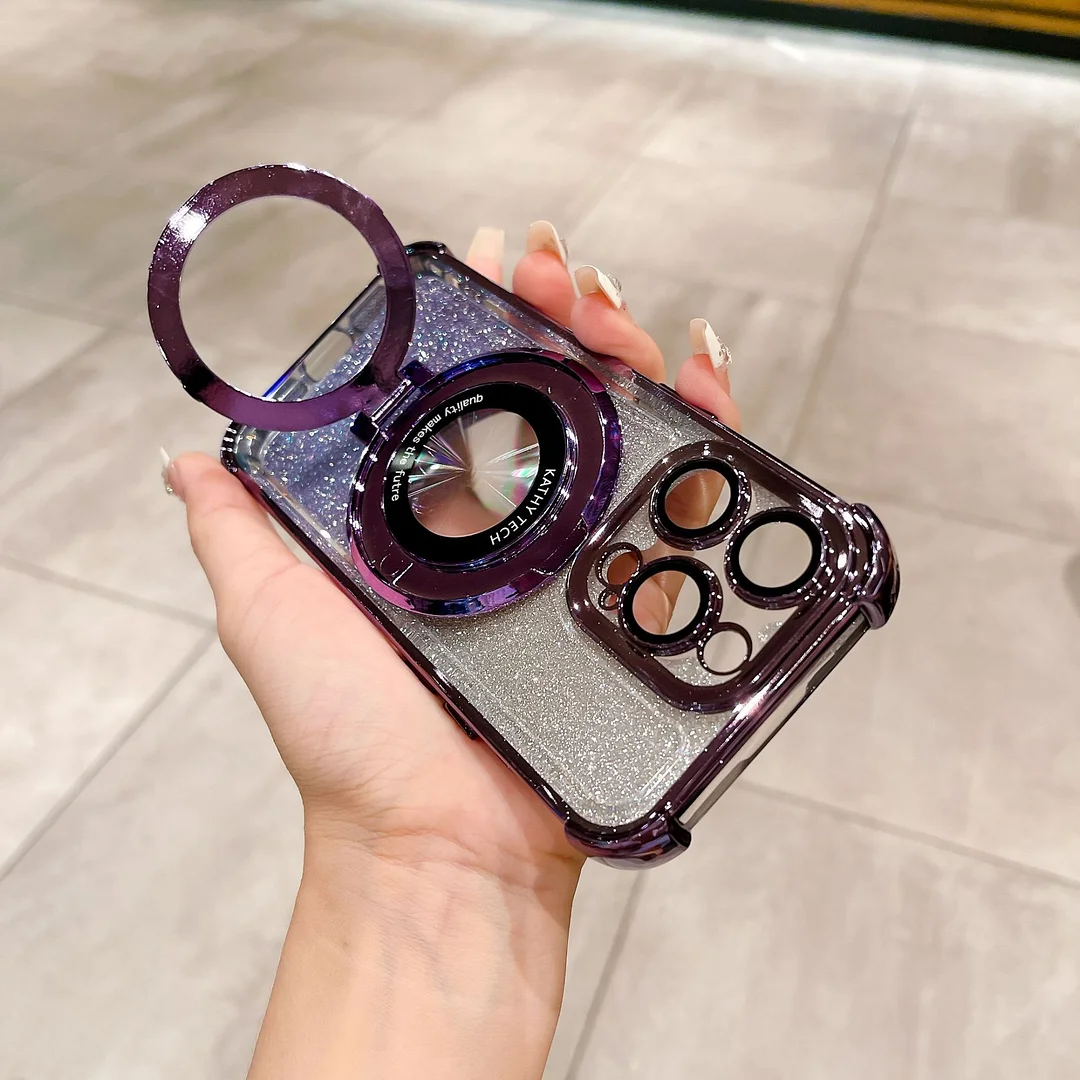 Pasuje do iPhone'a 15 PRO Apple Square, błyszczącego, galwanizowanego etui na telefon zapobiegającego upadkowi