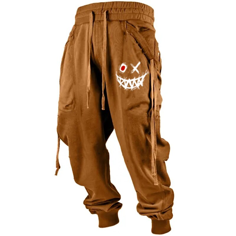 Men's drawstring elastic casual trousers