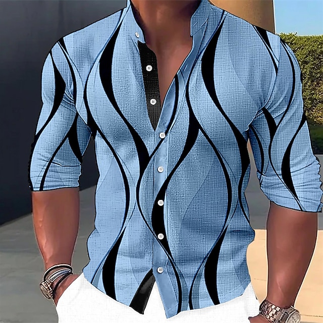 Men's printed long sleeve shirt