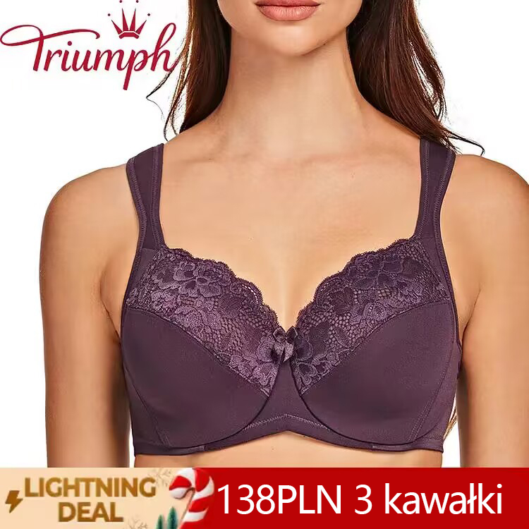 Triumph - 3 szt. 💥Cienka, haftowana bielizna z głębokim dekoltem w kształcie litery V [75A-110E]