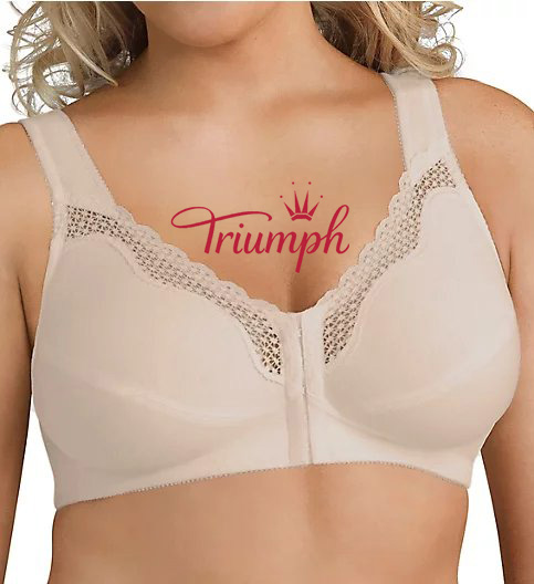 Triumph - (3 produkty) Bawełniany, oddychający biustonosz zapinany z przodu, bez fiszbin