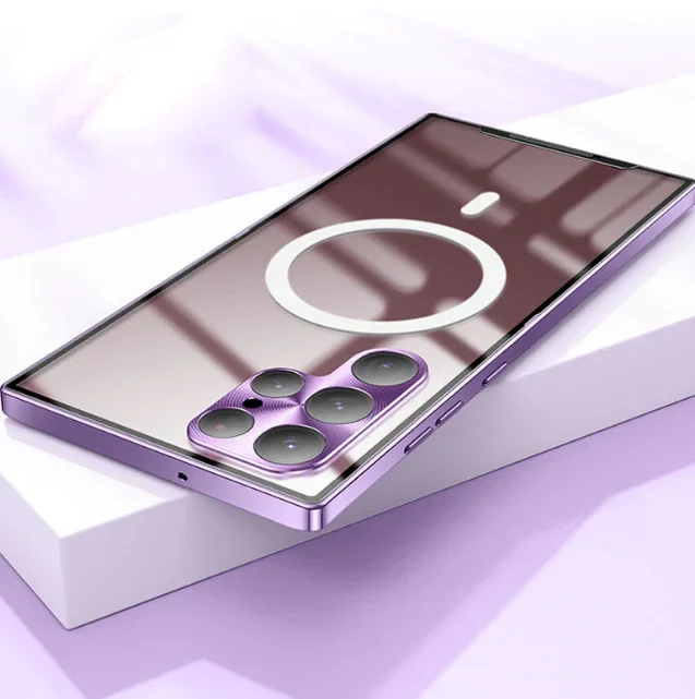 Nadaje się do telefonu komórkowego Samsung S23/S22 ultra-cienki metalowy magnetyczny futerał ssący