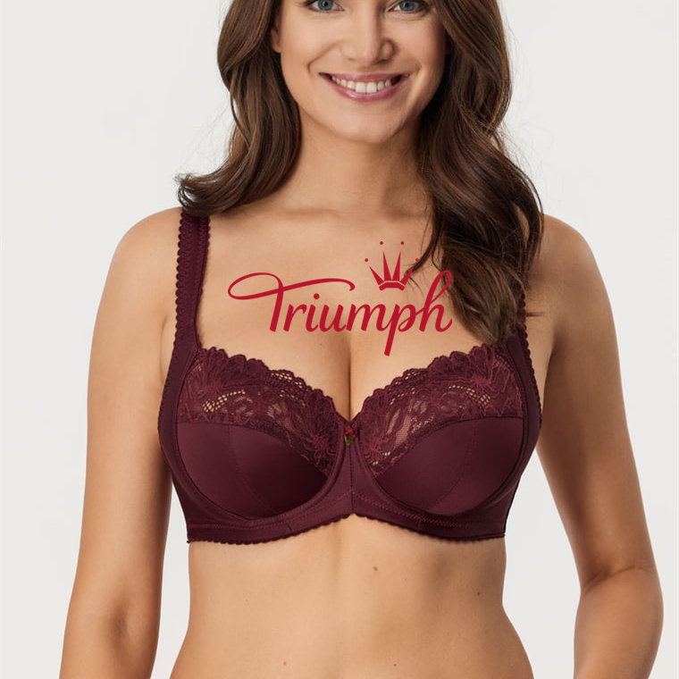 Triumph®-3 sztuki💖Wygodny biustonosz w dużym rozmiarze z haftowaną koronką