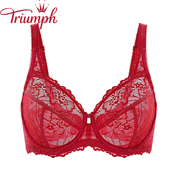 Triumph - (3 sztuki) Seksowny przezroczysty koronkowy biustonosz [75A-110E]