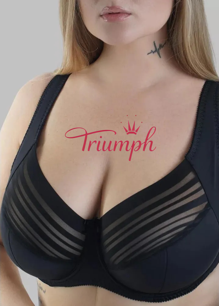 Biustonosz Triumph® 4-częściowy💖50% zniżki✨ Biustonosz damski dla kobiet o większych rozmiarach – połączenie wygody i elegancji. [65A–120H]
