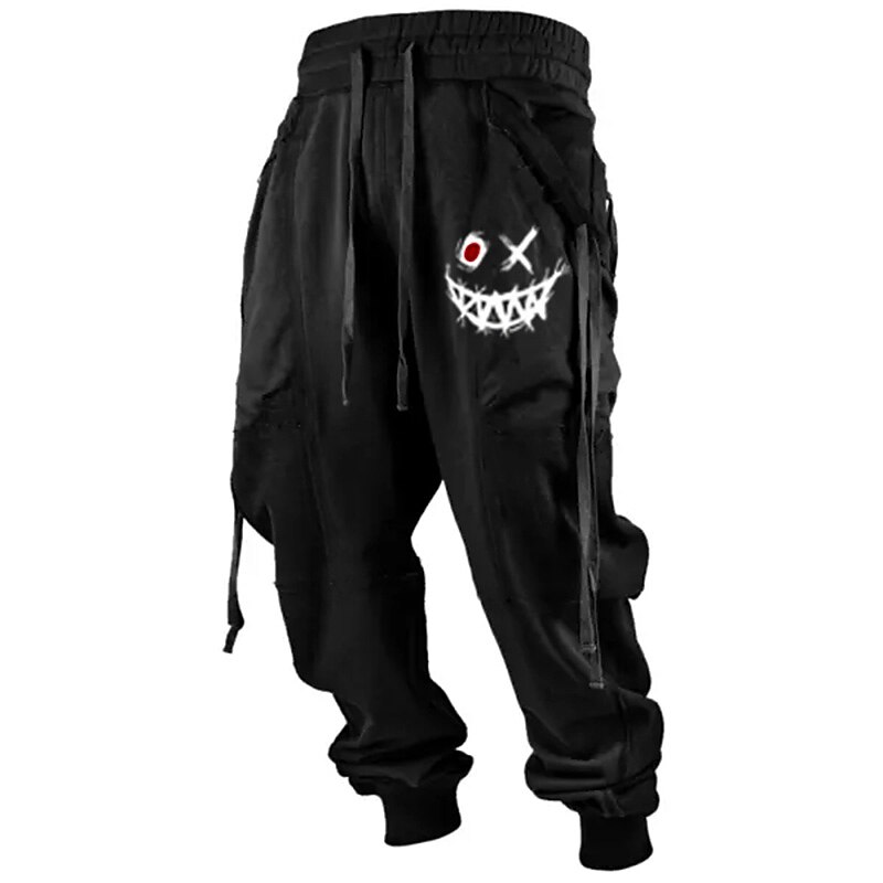 Men's drawstring elastic casual trousers