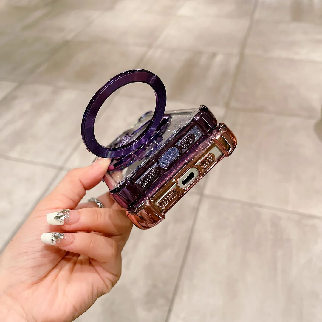 Pasuje do iPhone'a 15 PRO Apple Square, błyszczącego, galwanizowanego etui na telefon zapobiegającego upadkowi