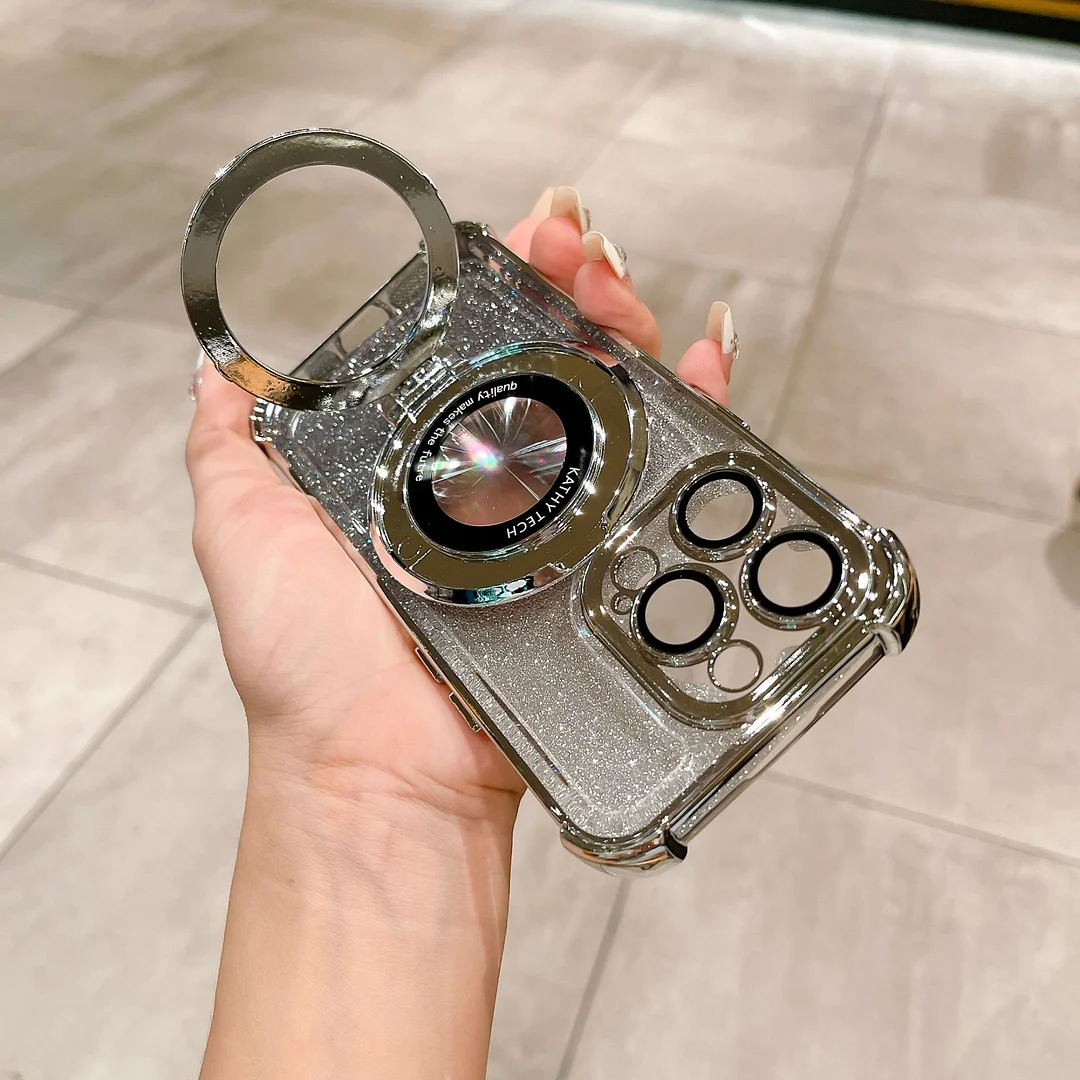 Pasuje do iPhone'a 15 PRO Apple Square, błyszczącego, galwanizowanego etui na telefon zapobiegającego upadkowi