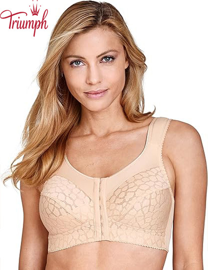 Triumph - (3 szt.) Żakardowy damski biustonosz zapinany z przodu, zapinany z przodu(Brak stalowego pierścienia)