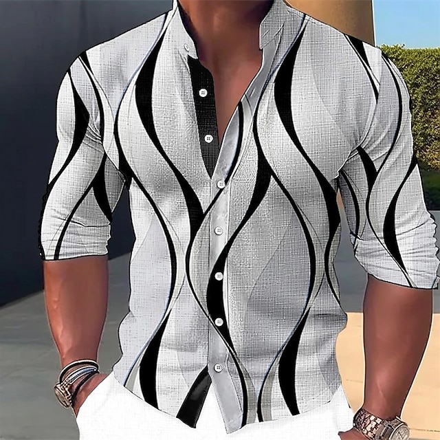 Men's printed long sleeve shirt