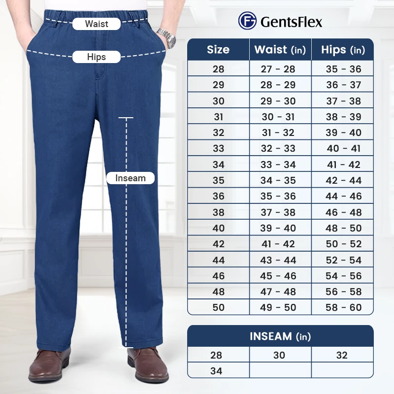 GentsFlex - Flexible Waist Straight Fit Comfort Denim