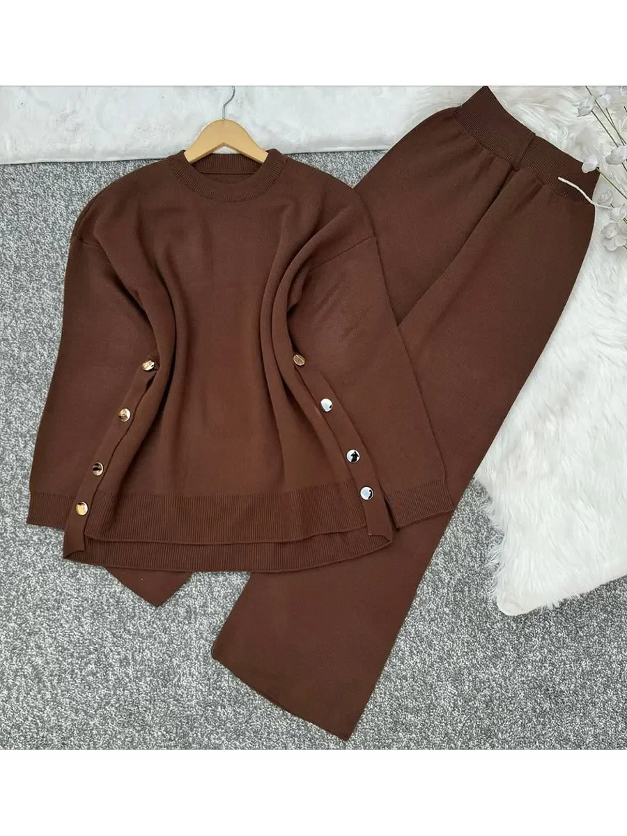 Women's Comfortable Pullover Sweater And Pants Two-piece Set