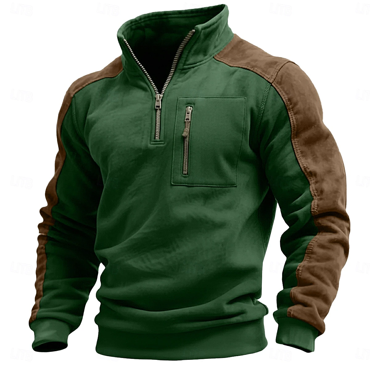 Men's Retro  Stand Collar Zip-Up Sweatshirt