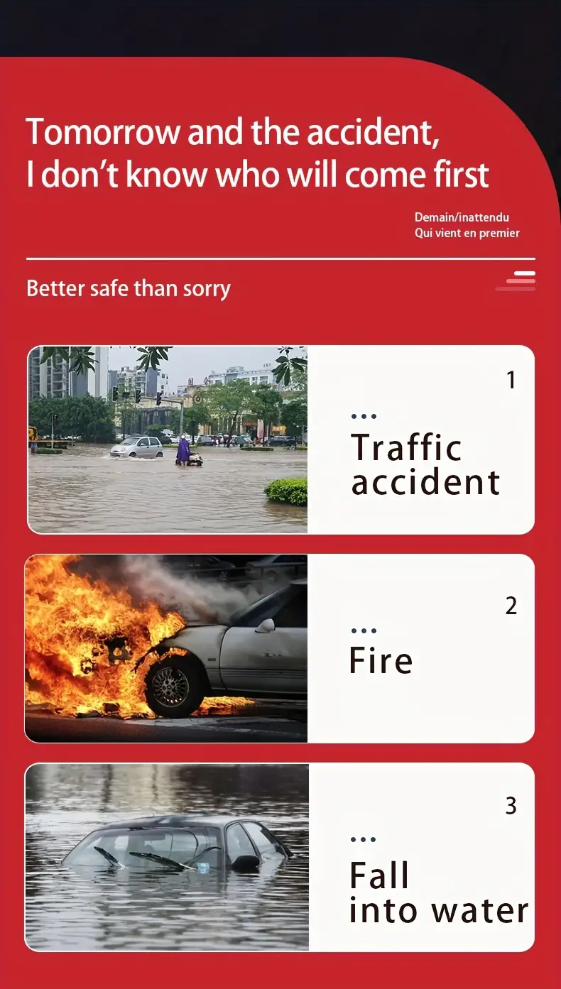 1pc sleek black emergency car safety hammer   aluminum alloy seat belt cutter window breaker keychain   vehicles details 1