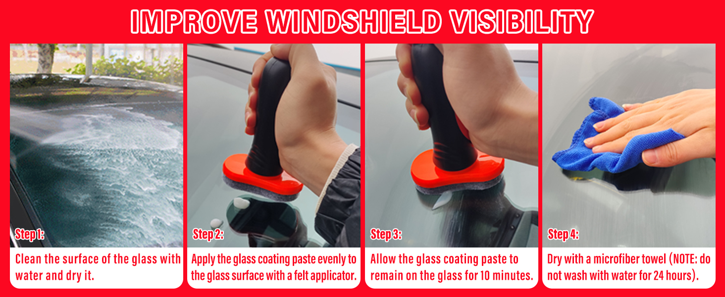 SMAPHY Glass Coating, Windshield Hydrophobic, Improves Clarity and Visibility