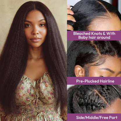 Raw Hair Kinky Straight Hair4x4 5x5 6x6 7x7 Glueless HD Wigs