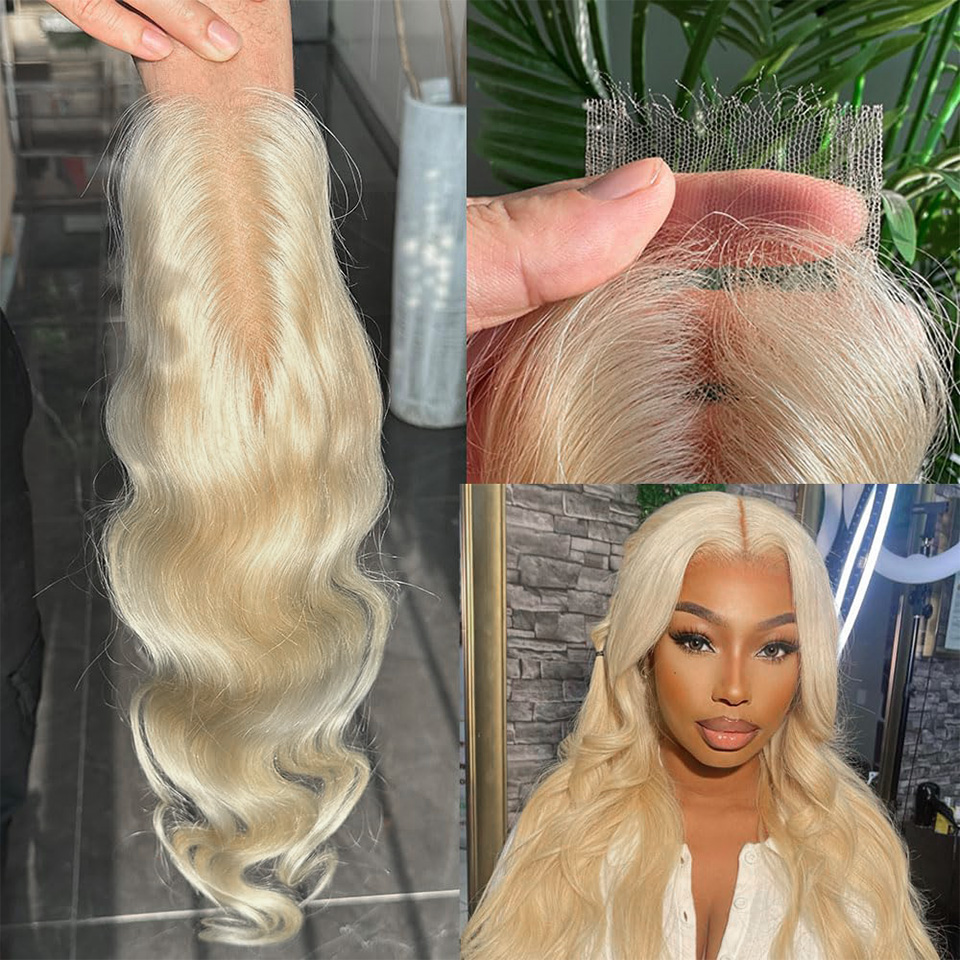 Raw Hair & Virgin Hair Body Wave 613 Blonde 2x6 HD Closure Wig