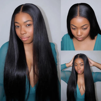 Raw Hair Glueless Wig 2x6 HD Closure Wigs Straight Film HD Lace Wigs