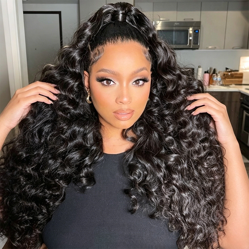Raw Hair Deep Wave 4x4 5x5 6x6 7x7 HD Closure Wigs Classic Hairstyle