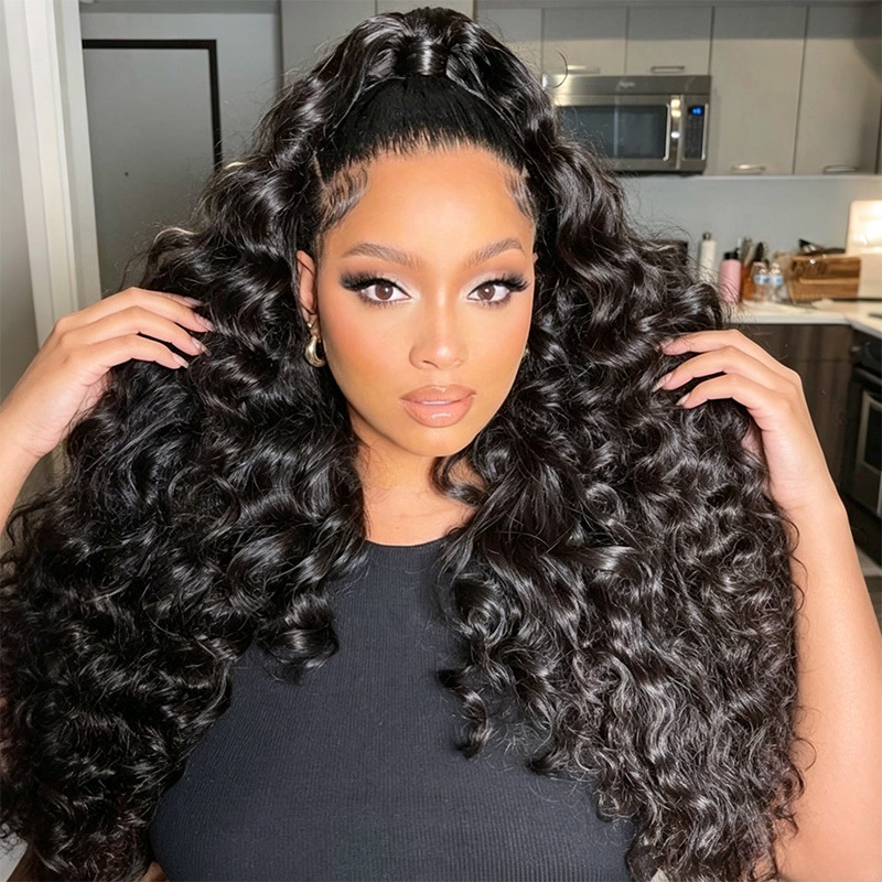 Raw Hair Deep Wave 4x4 5x5 6x6 7x7 HD Closure Wigs Classic Hairstyle