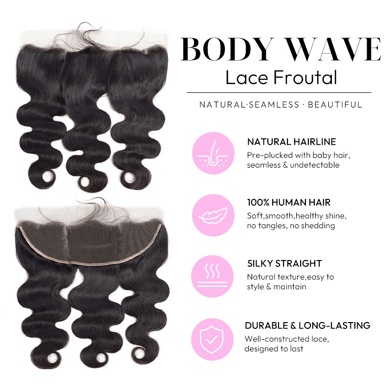 Luxury Raw Hair  Body Wave Lace Frontal