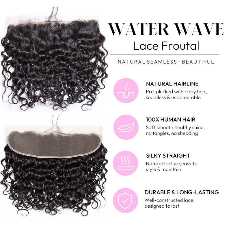 Luxury Raw Hair  Water Wave Lace Frontal